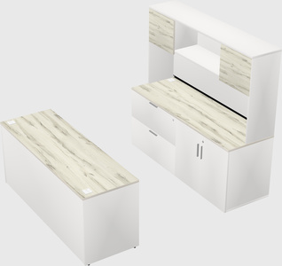 Parallel desk with credenza