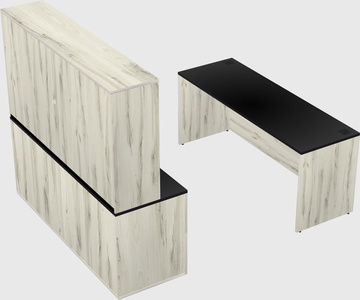 Parallel desk with credenza