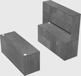 Parallel desk with credenza