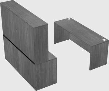 Parallel desk with credenza