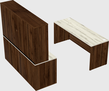 Parallel desk with credenza