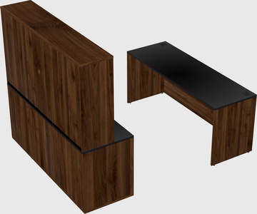 Parallel desk with credenza