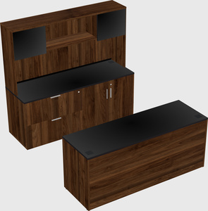 Parallel desk with credenza