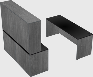 Parallel desk with credenza