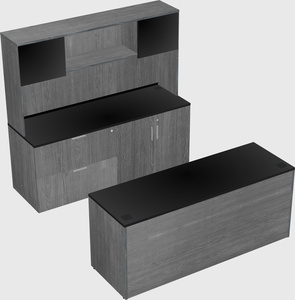 Parallel desk with credenza