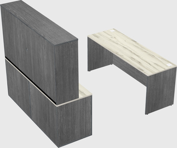 Parallel desk with credenza