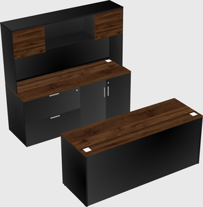 Parallel desk with credenza