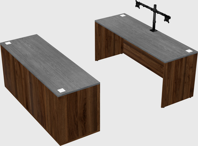Parallel desk with credenza