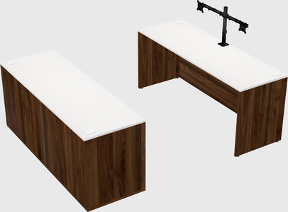 Parallel desk with credenza