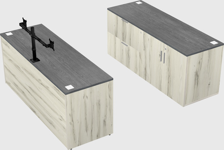Parallel desk with credenza