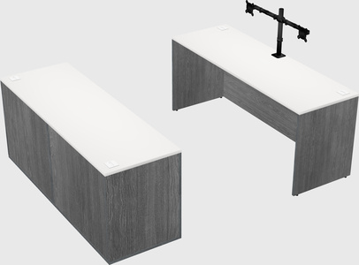 Parallel desk with credenza