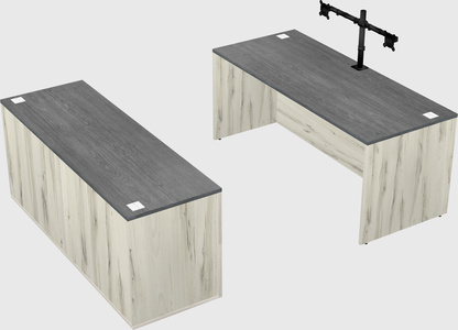Parallel desk with credenza