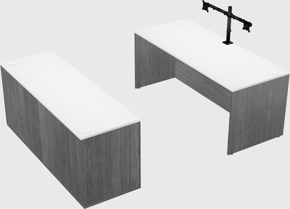 Parallel desk with credenza