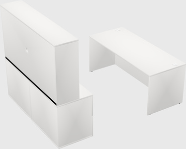 Parallel desk with credenza