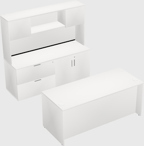 Parallel desk with credenza