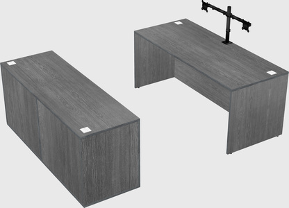 Parallel desk with credenza