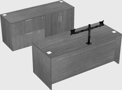 Parallel desk with credenza