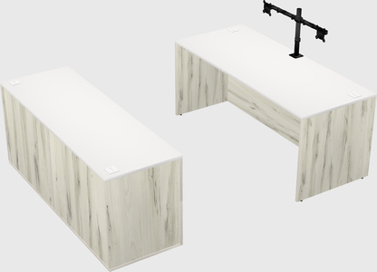 Parallel desk with credenza
