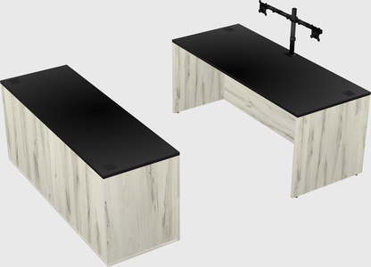 Parallel desk with credenza