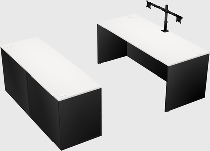 Parallel desk with credenza