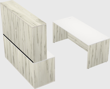 Parallel desk with credenza