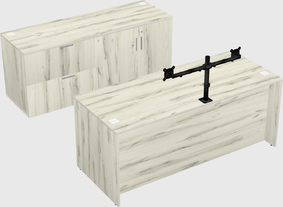 Parallel desk with credenza