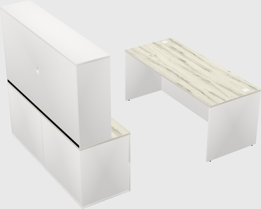 Parallel desk with credenza
