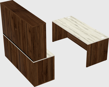 Parallel desk with credenza