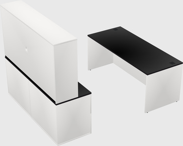 Parallel desk with credenza