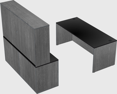 Parallel desk with credenza