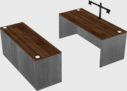 Parallel desk with credenza