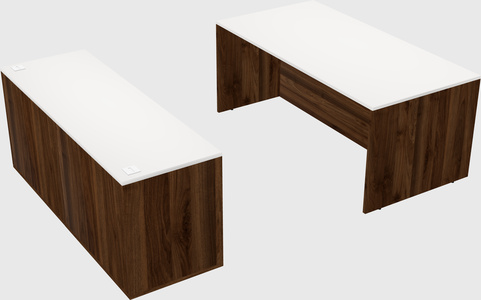 Parallel desk with credenza