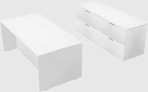 Parallel desk with credenza