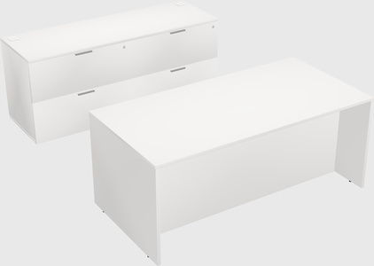 Parallel desk with credenza