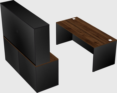 Parallel desk with credenza