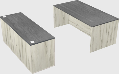 Parallel desk with credenza