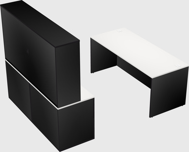 Parallel desk with credenza