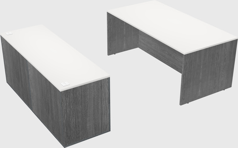 Parallel desk with credenza