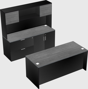 Parallel desk with credenza
