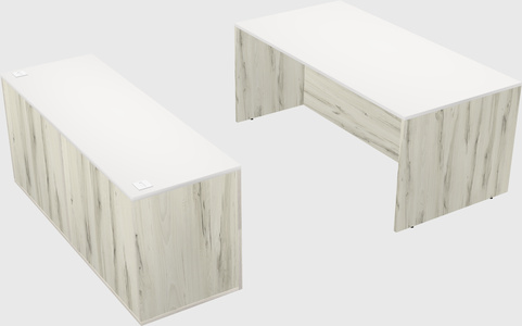 Parallel desk with credenza