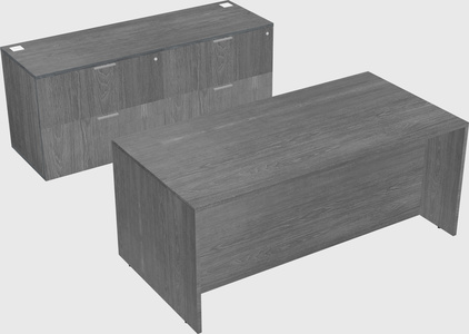 Parallel desk with credenza
