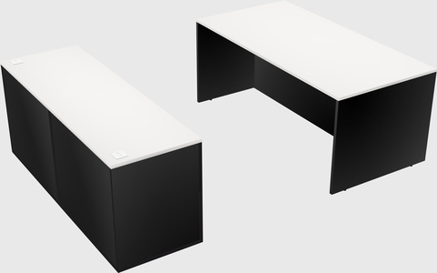 Parallel desk with credenza