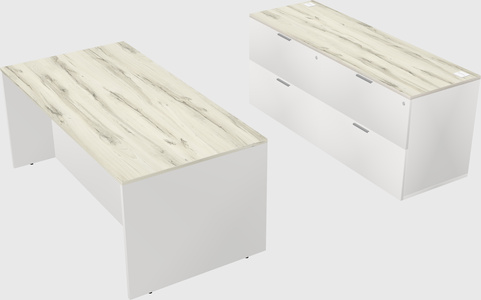 Parallel desk with credenza