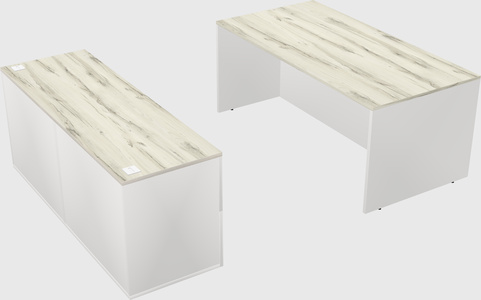 Parallel desk with credenza