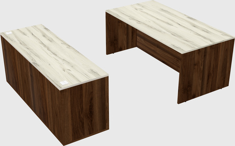 Parallel desk with credenza