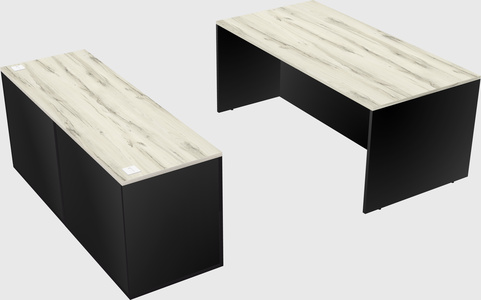 Parallel desk with credenza
