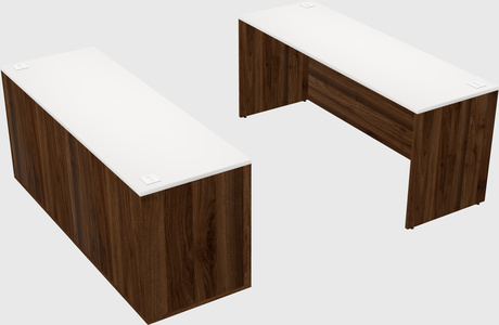 Parallel desk with credenza