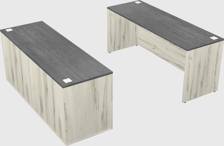 Parallel desk with credenza