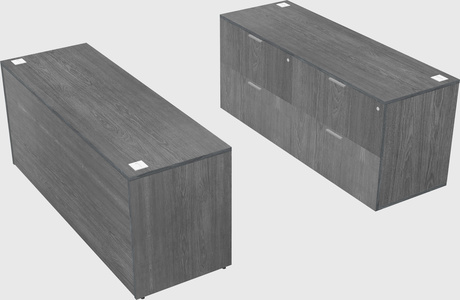Parallel desk with credenza