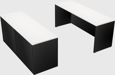 Parallel desk with credenza